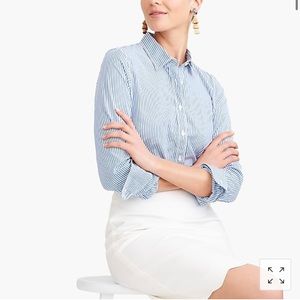 J CREW XS STRIPED CLASSIC BUTTON UP SHIRT COTTON